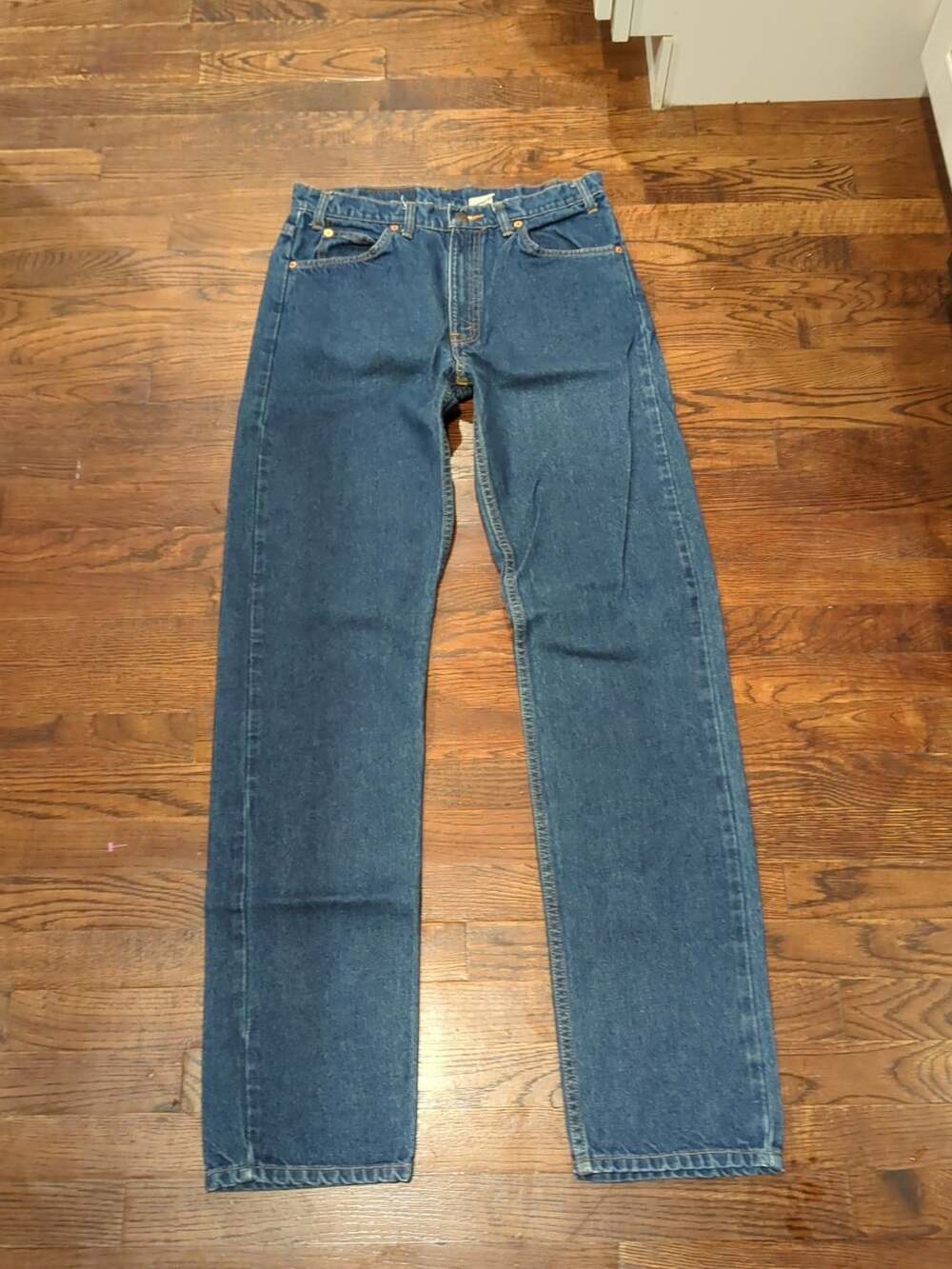 Levi's 505 Regular Fit Straight Leg Jeans W34 L36 Blue Denim